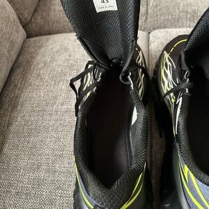 Black and Neon Green Athletic Shoes